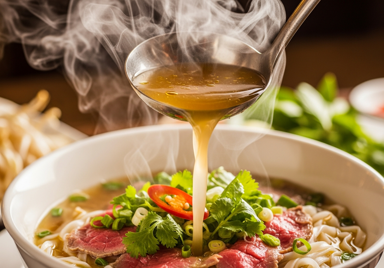 Pho By Night's legendary 24-hour golden bone broth